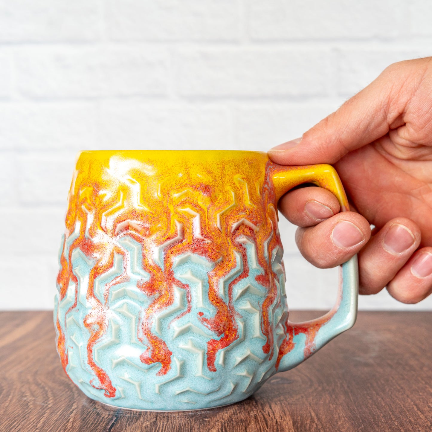 'Fire Coral' - 16oz Triweave Mug