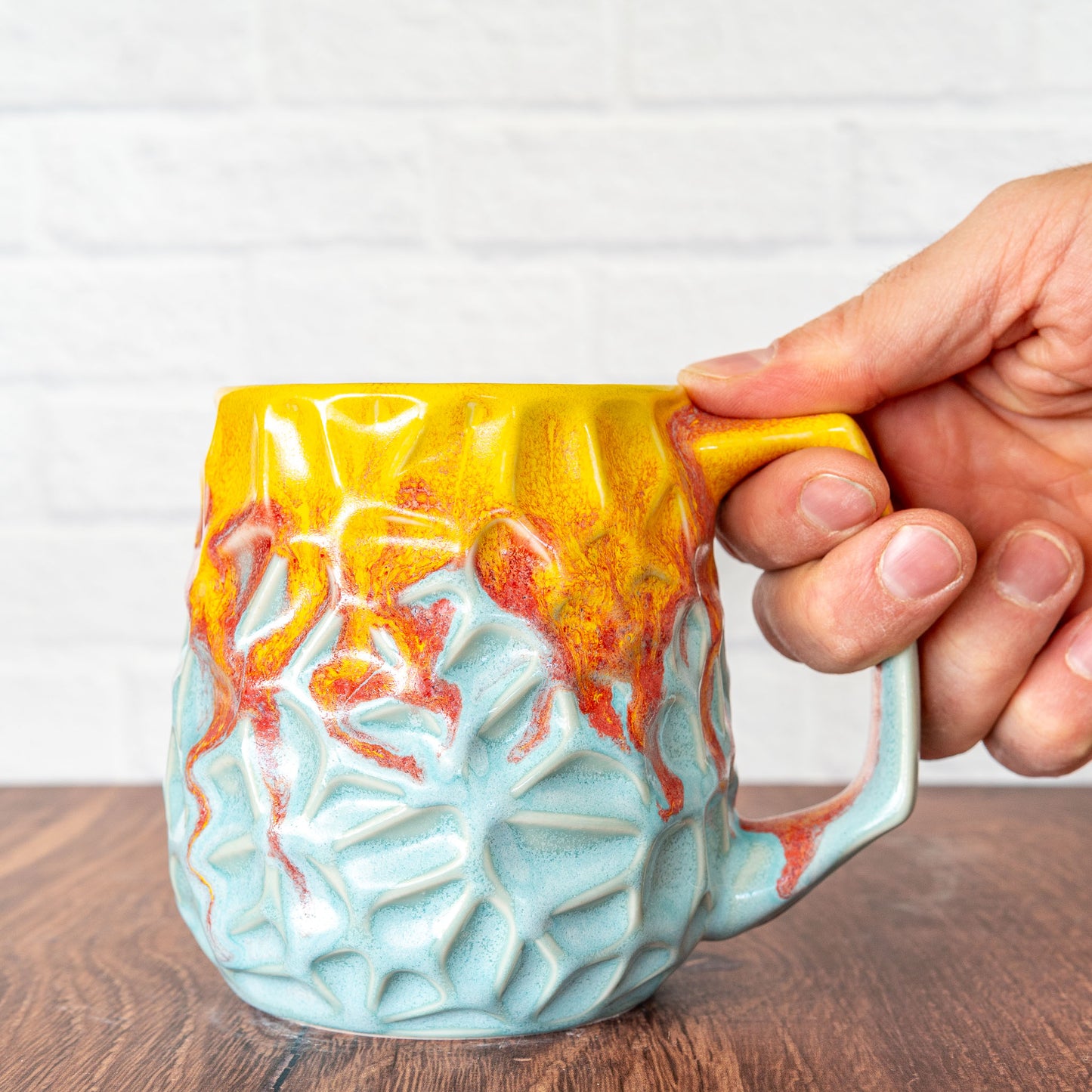 'Fire Coral' - 16oz Voronoi Mug