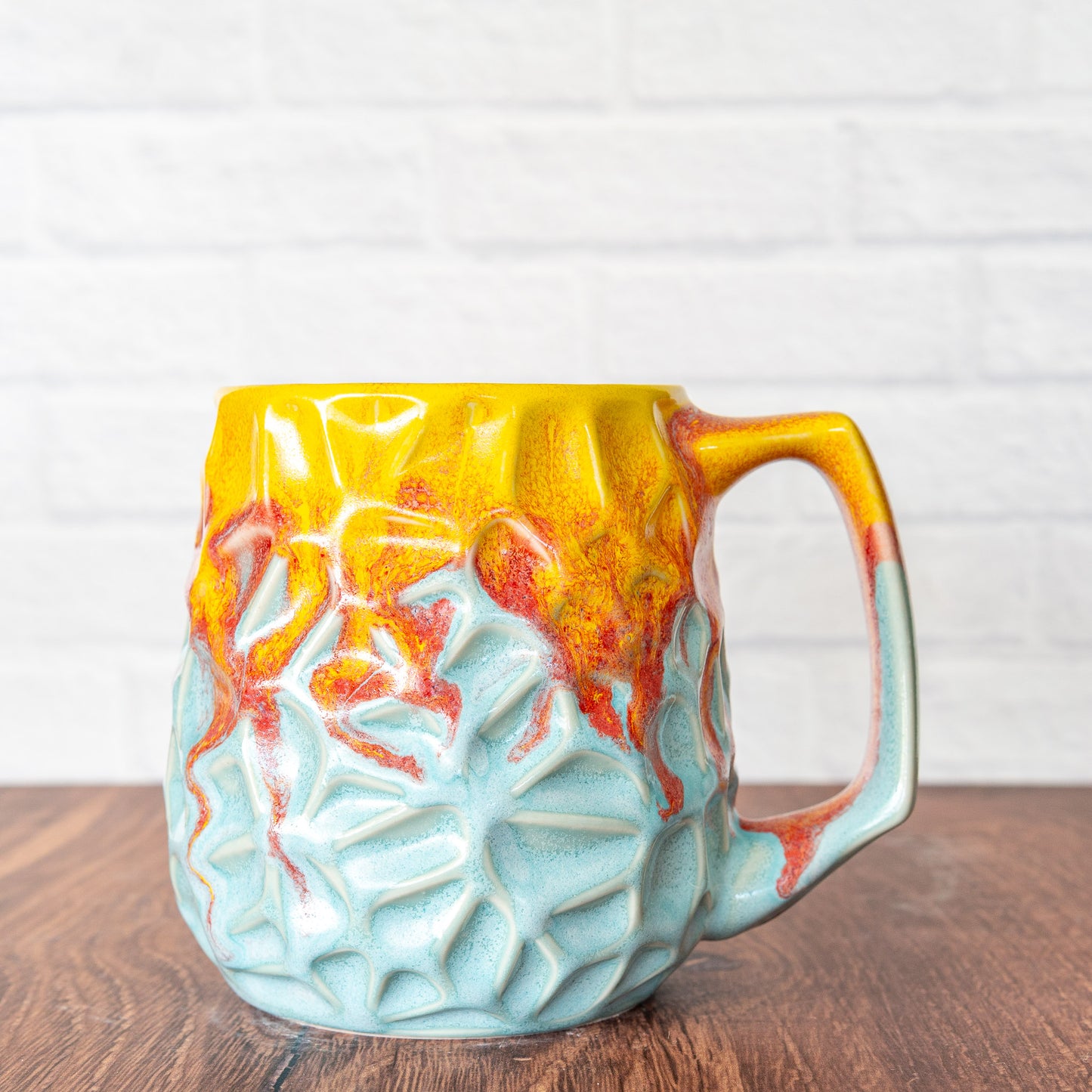 'Fire Coral' - 16oz Voronoi Mug