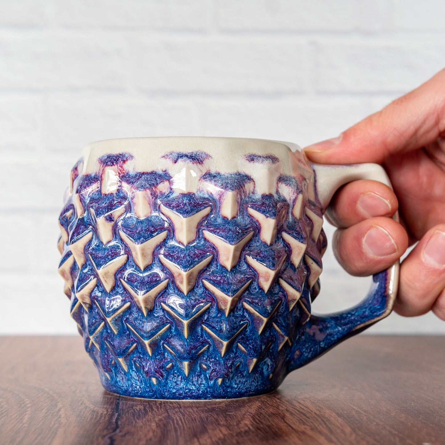 12oz 'Magenta Fire' Cubes Mug