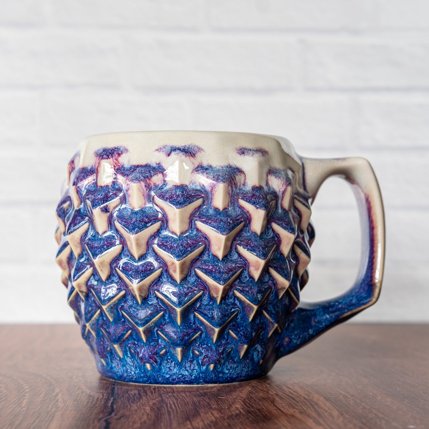 12oz 'Magenta Fire' Cubes Mug