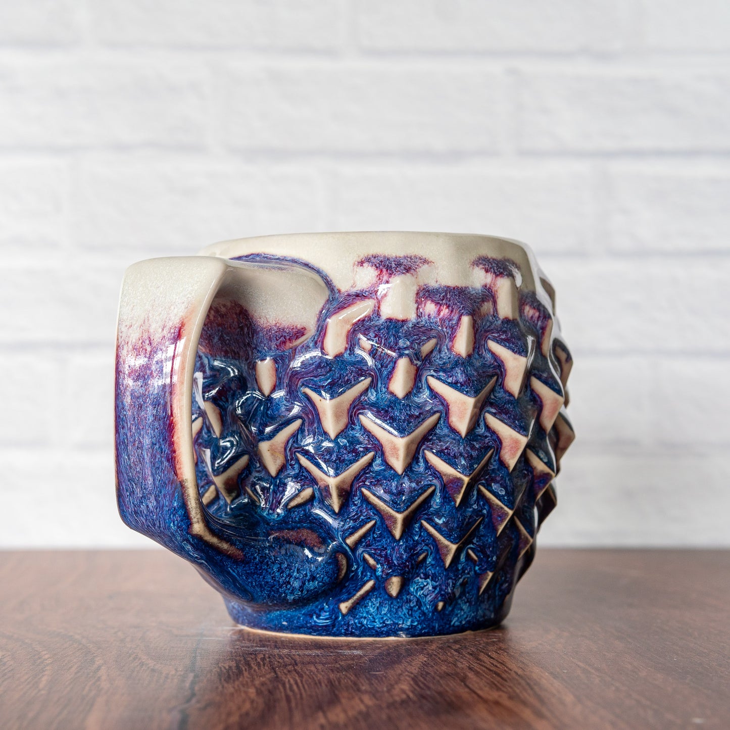12oz 'Magenta Fire' Cubes Mug