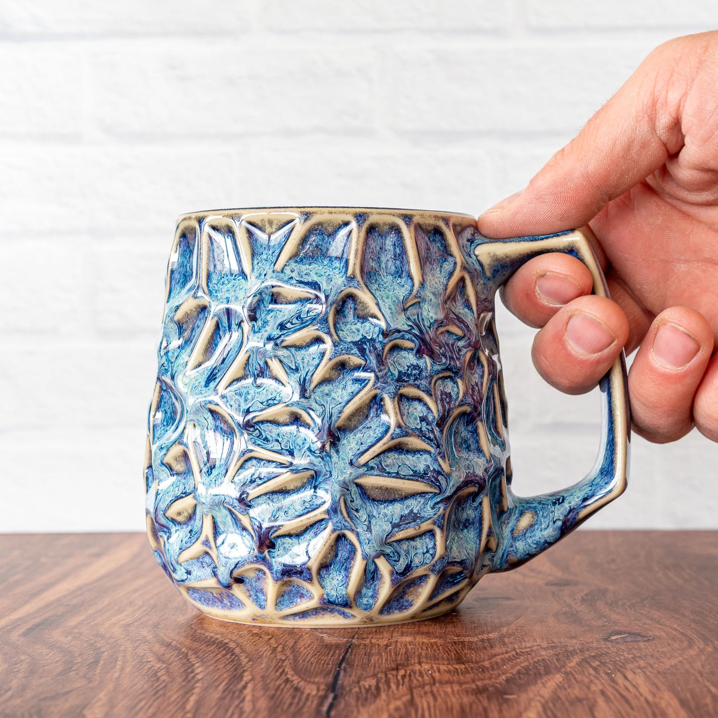 16oz 'Riptide' Voronoi Mug
