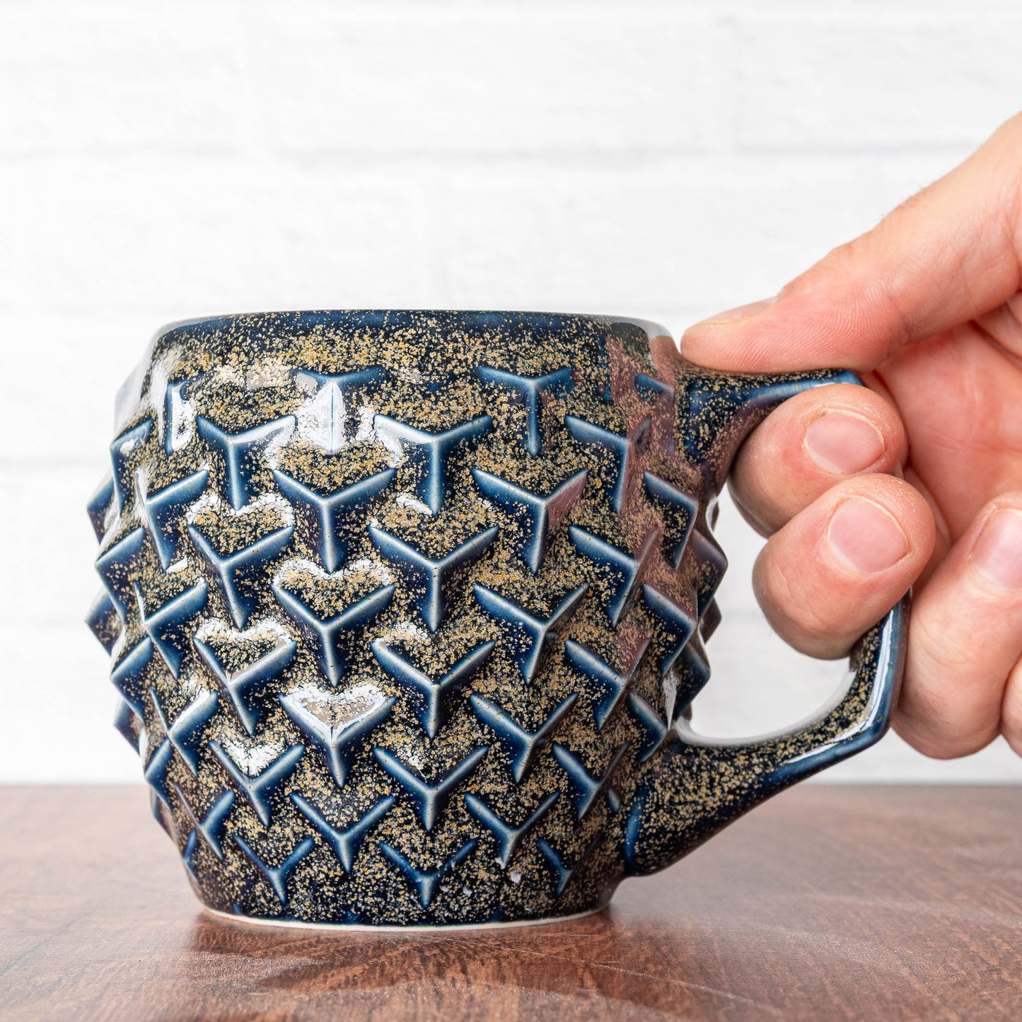 12oz 'Blue Teadust' Cubes Mug