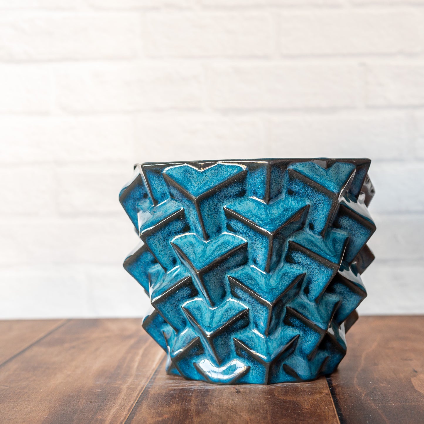 Medium 'Midnight Surf' Cubes Planter