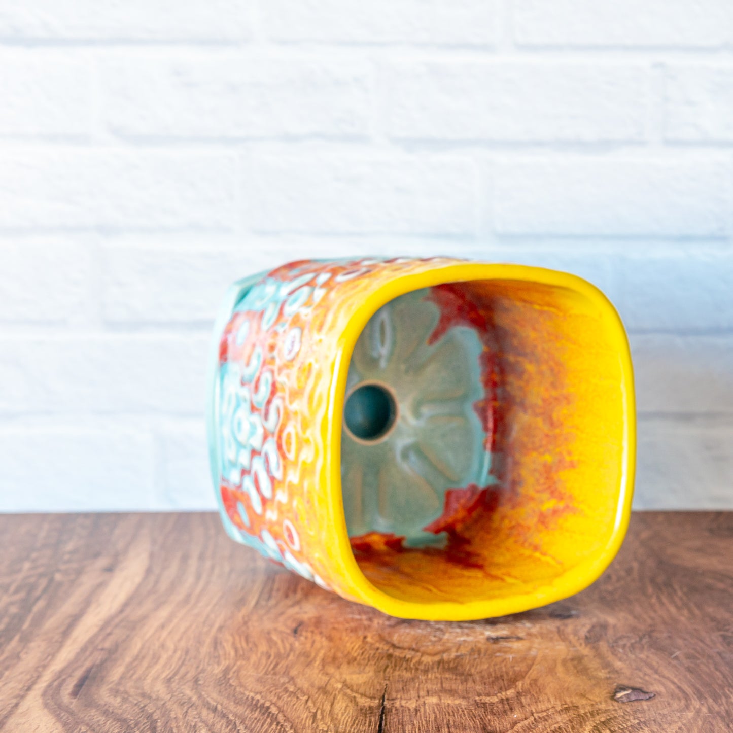 'Fire Coral' 4.5" Short Planter