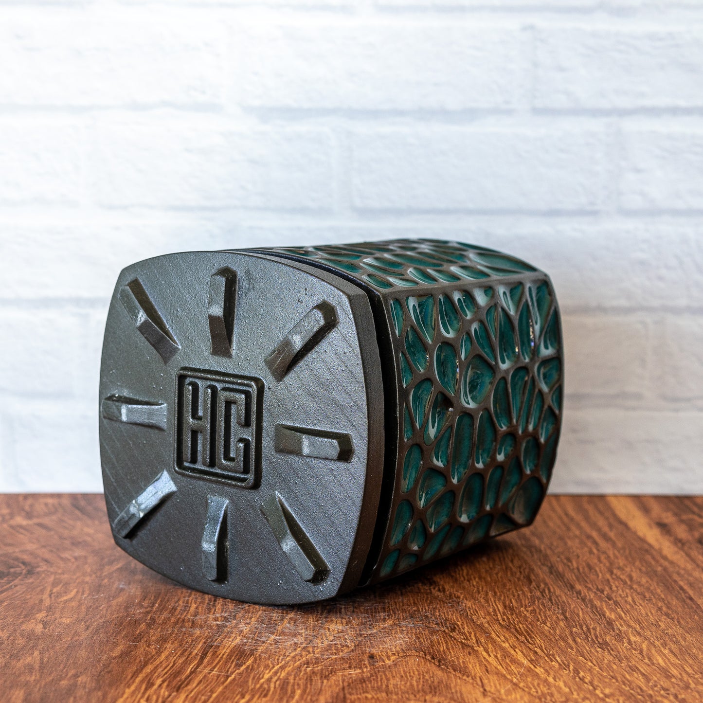 Black and Green Voronoi Small Planter