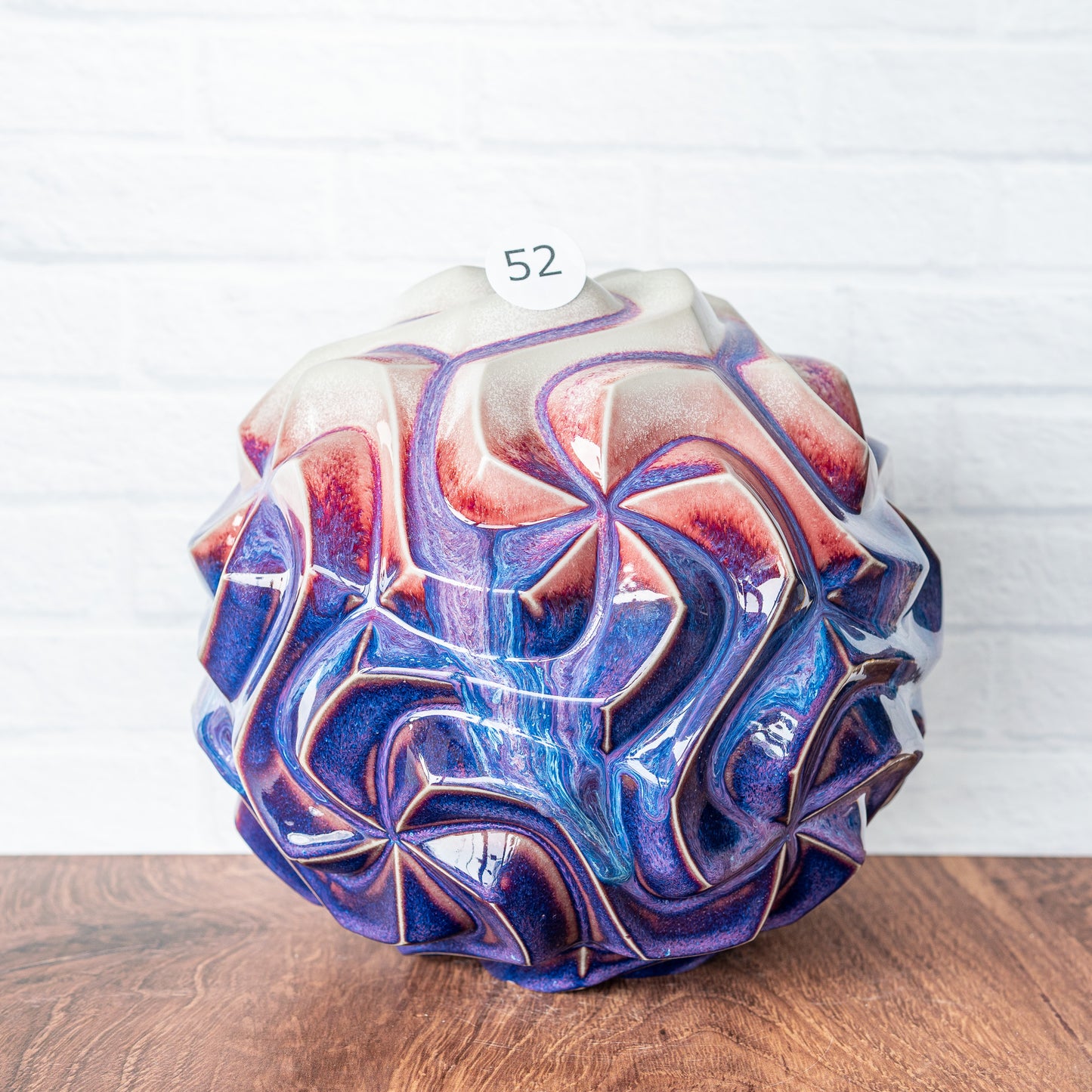 'Magenta Fire' Porcelain Spirahedron