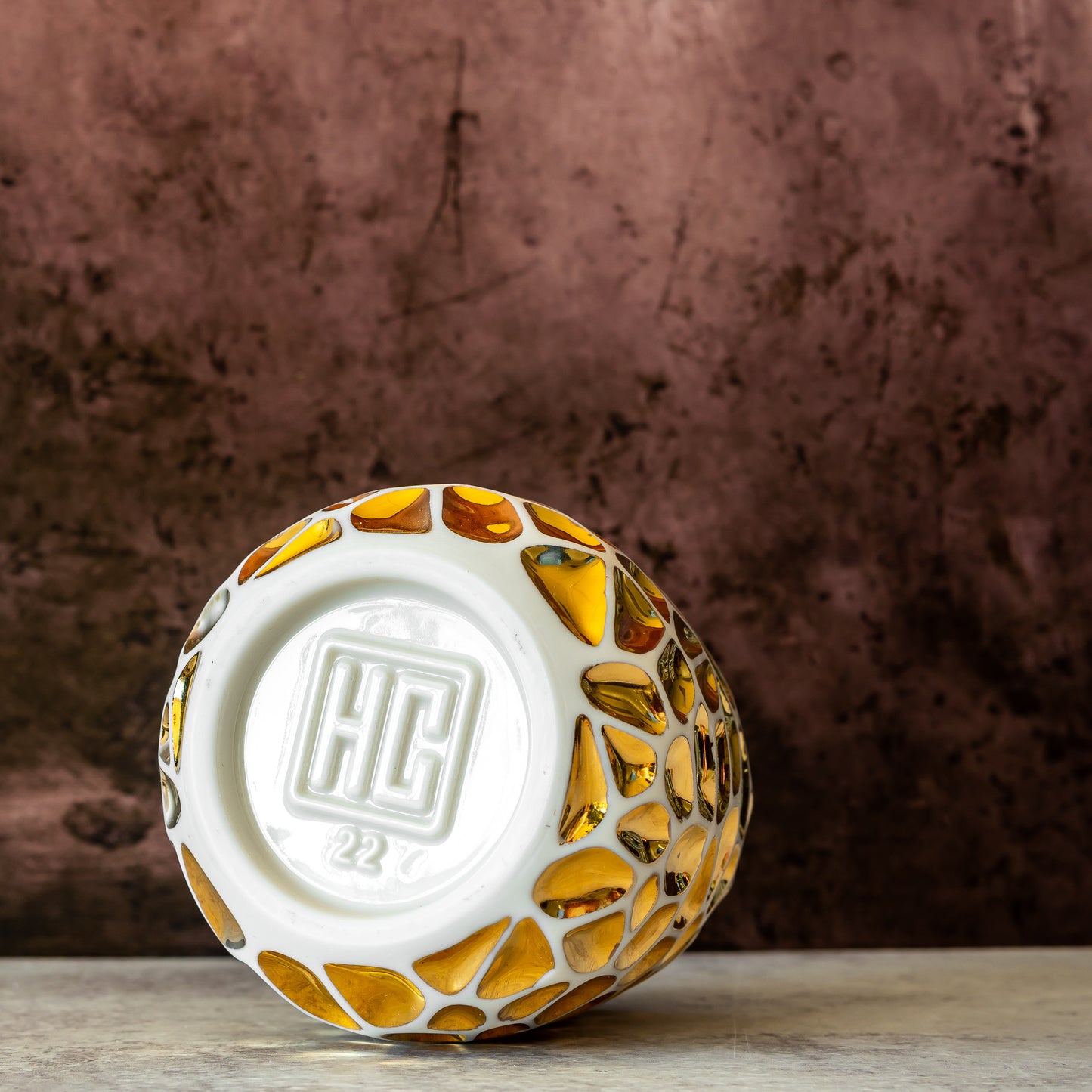 White Porcelain and Gold Bud Vase