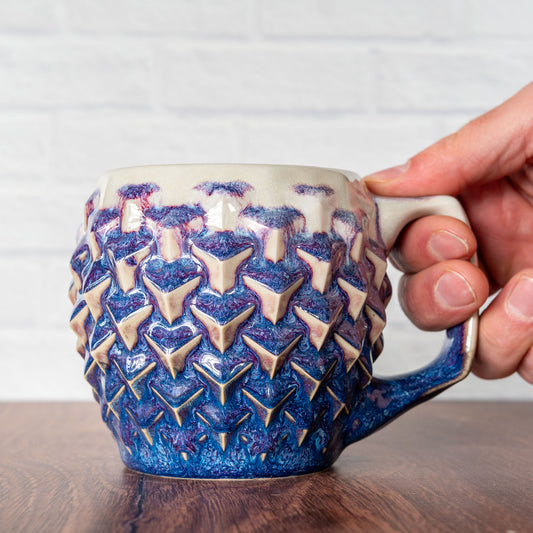 12oz 'Magenta Fire' Cubes Mug
