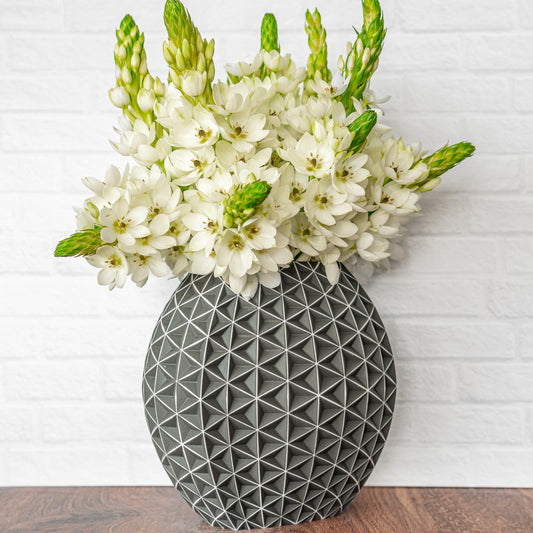 8" Isometric 'Matte Black' Vase