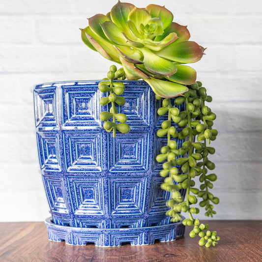 'Lavender Teadust' Squares Planter