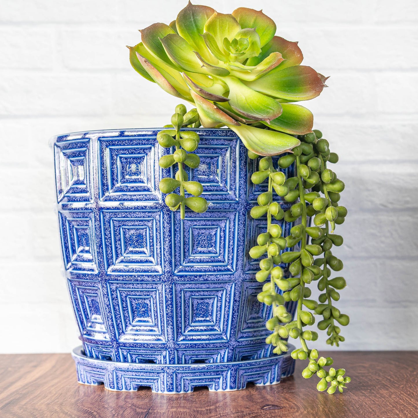 'Lavender Teadust' Squares Planter