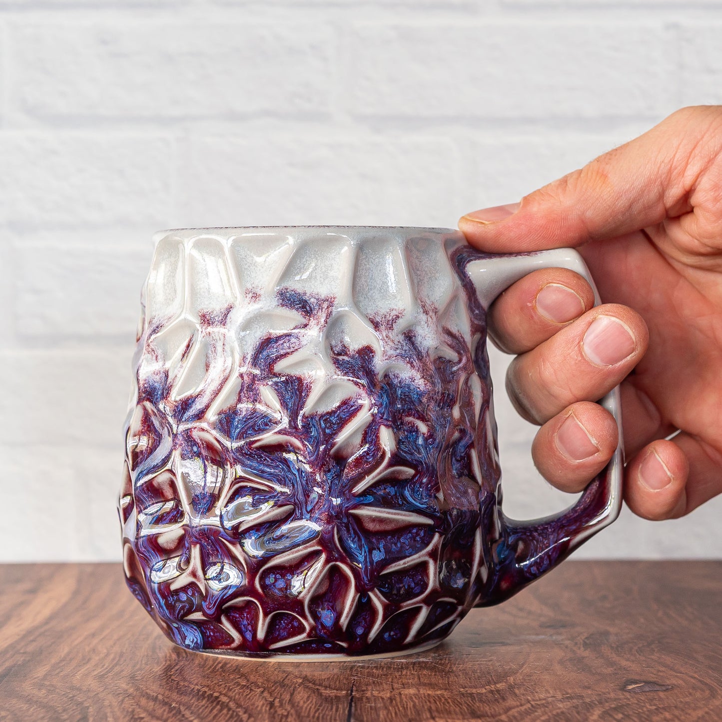 16oz 'Berry Frost' Voronoi Mug