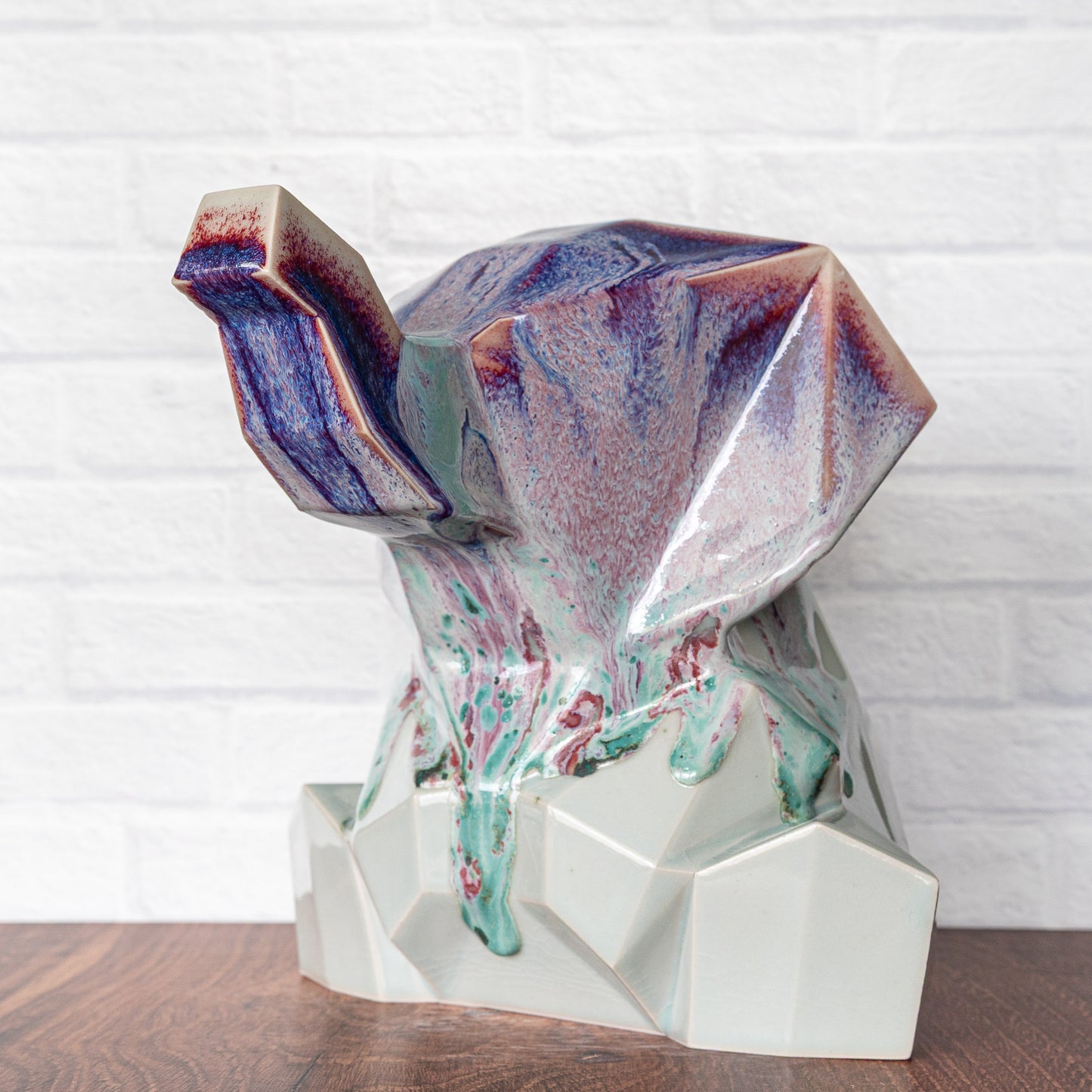 Large 'Drips on Celadon' Elephant