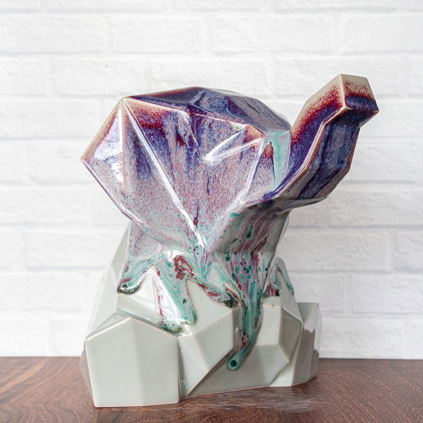 Large 'Drips on Celadon' Elephant