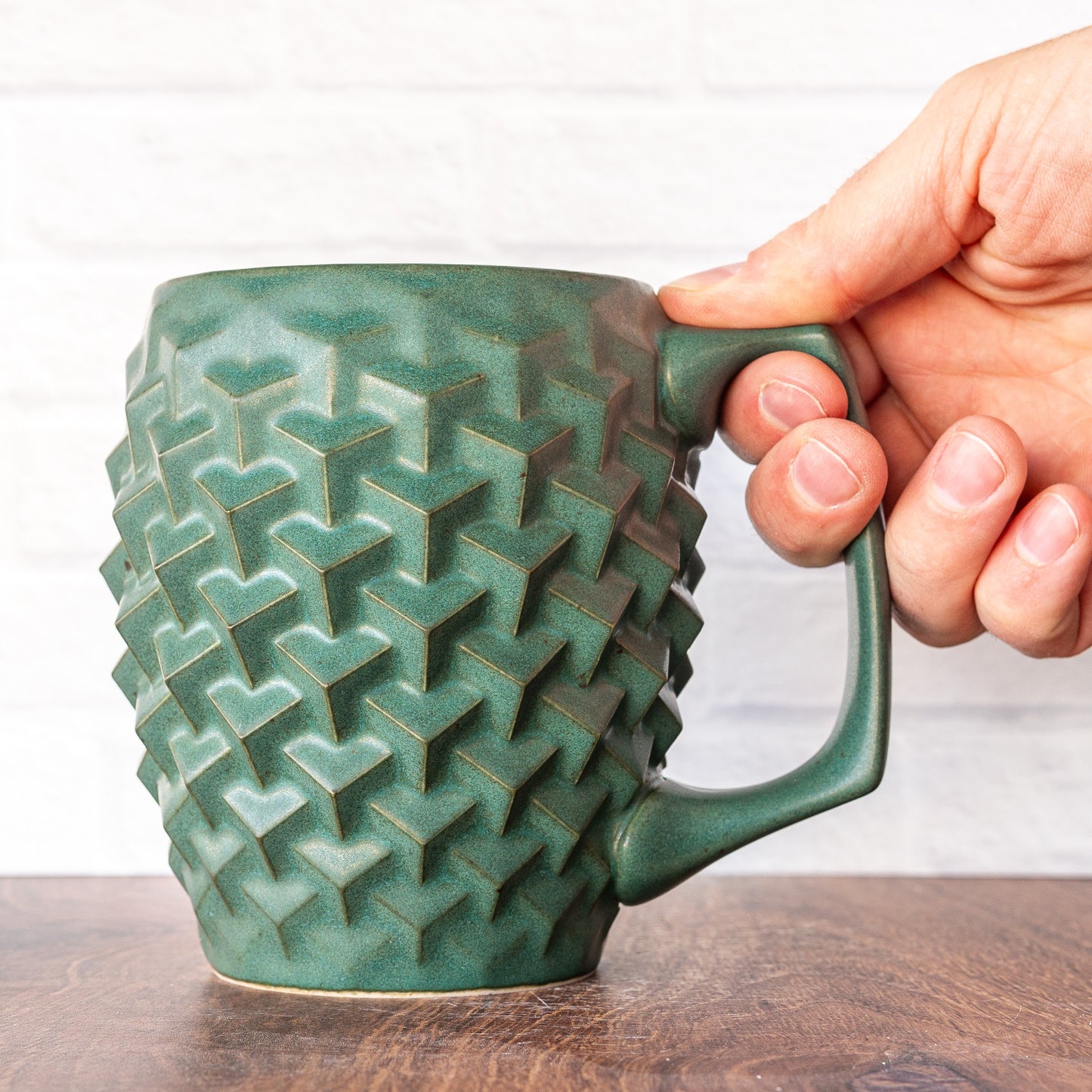 20oz 'Jade Matte' Cubes Mug