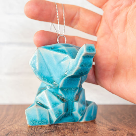 'Electric Blue' Elephant Ornament