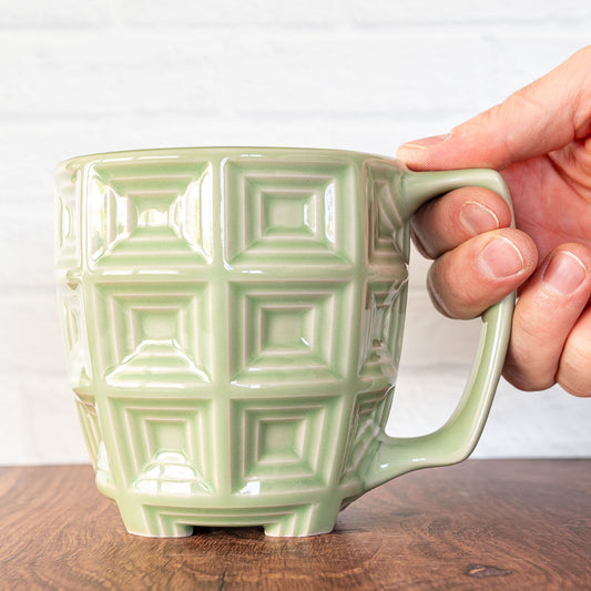 20oz 'Green Celadon' Squares Mug