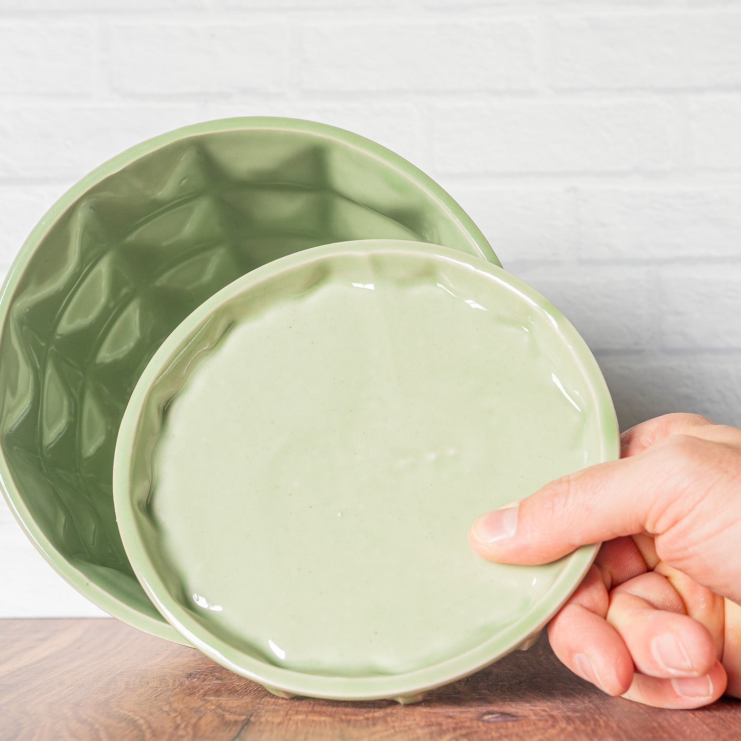 'Green Celadon' Squares Planter