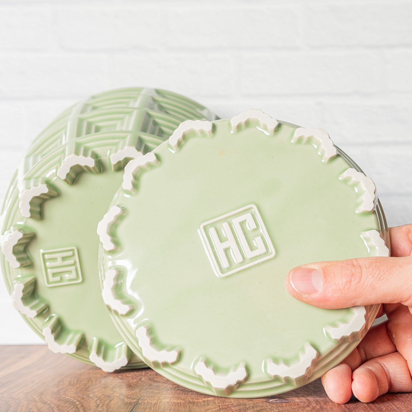 'Green Celadon' Squares Planter