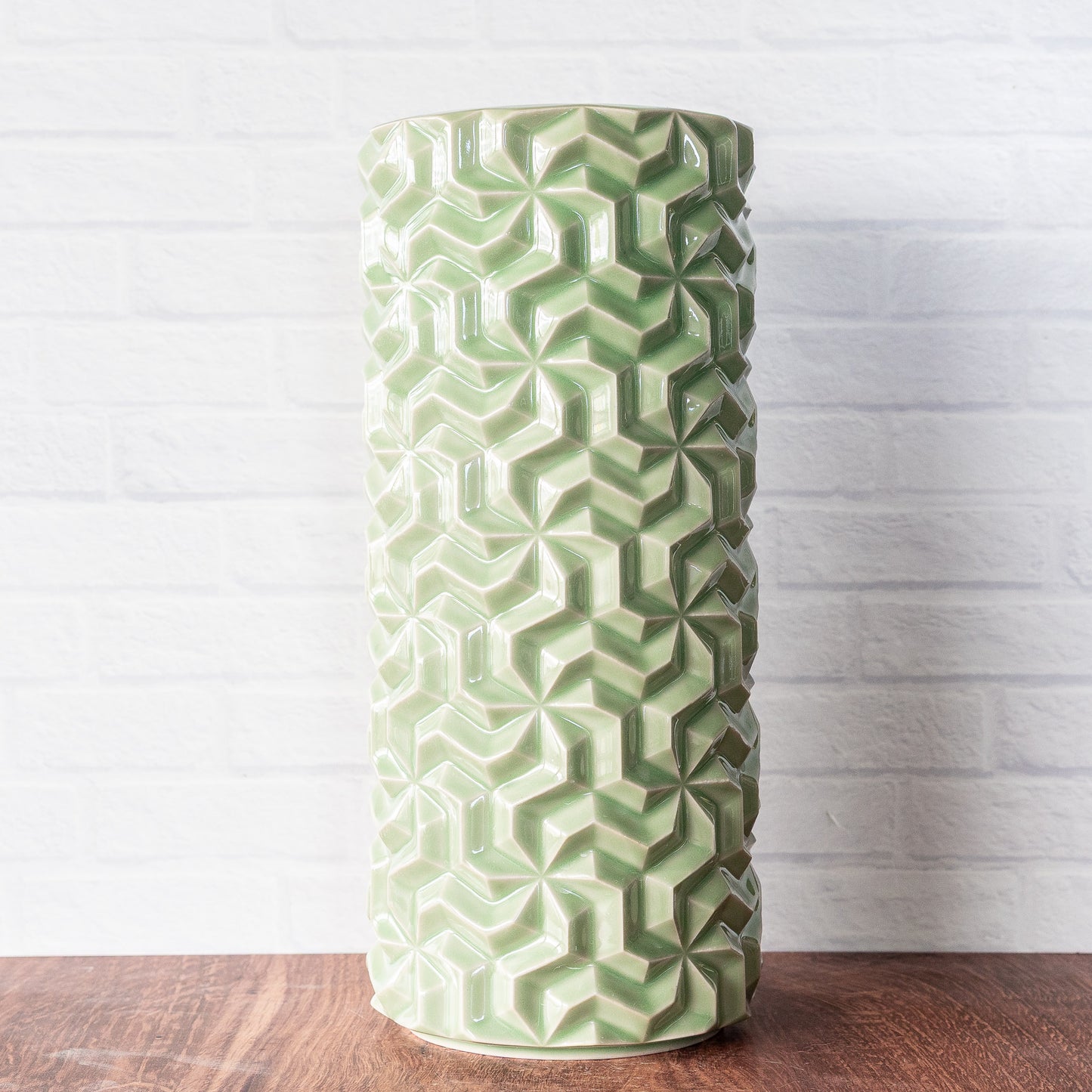 'Green Celadon' Triweave Vase