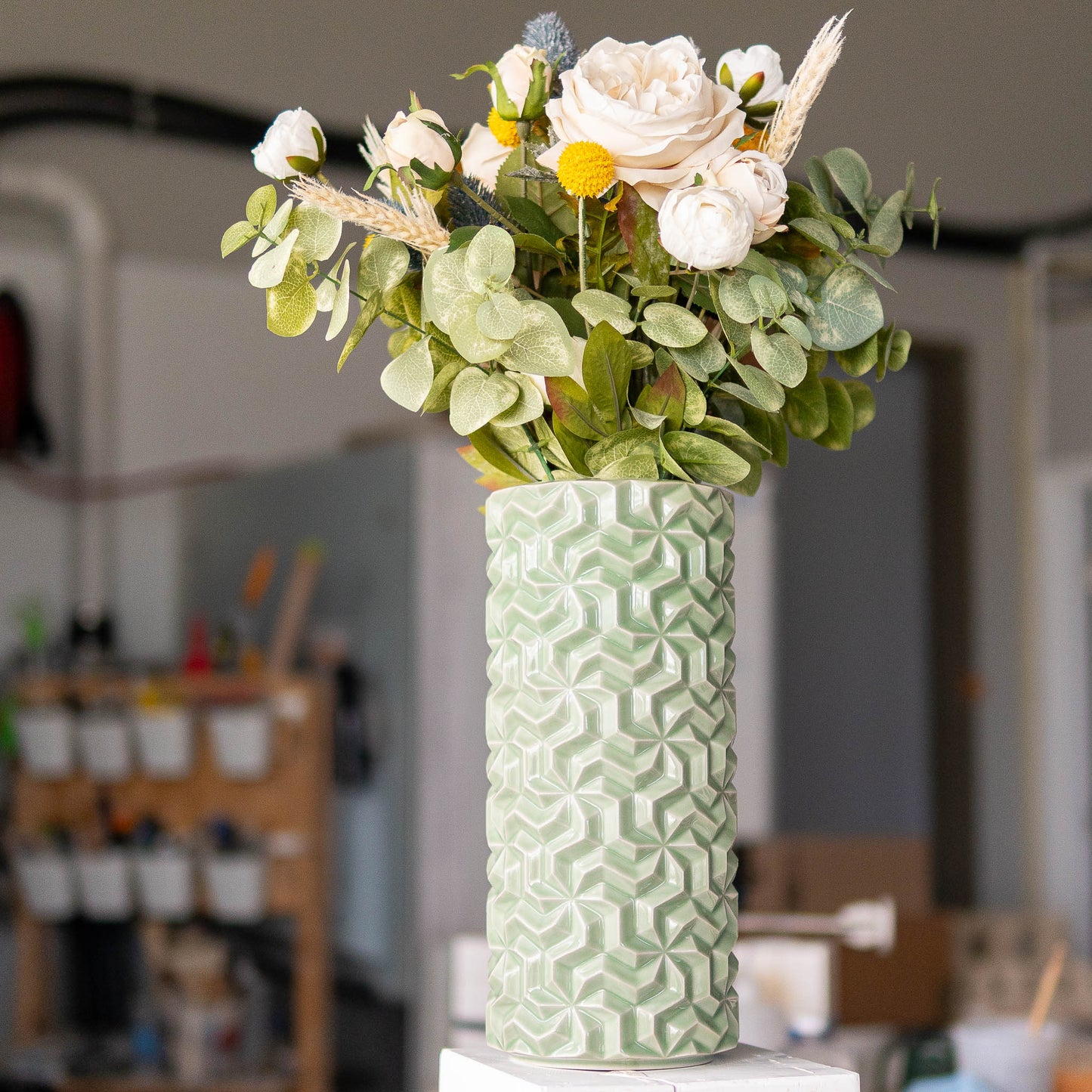 'Green Celadon' Triweave Vase
