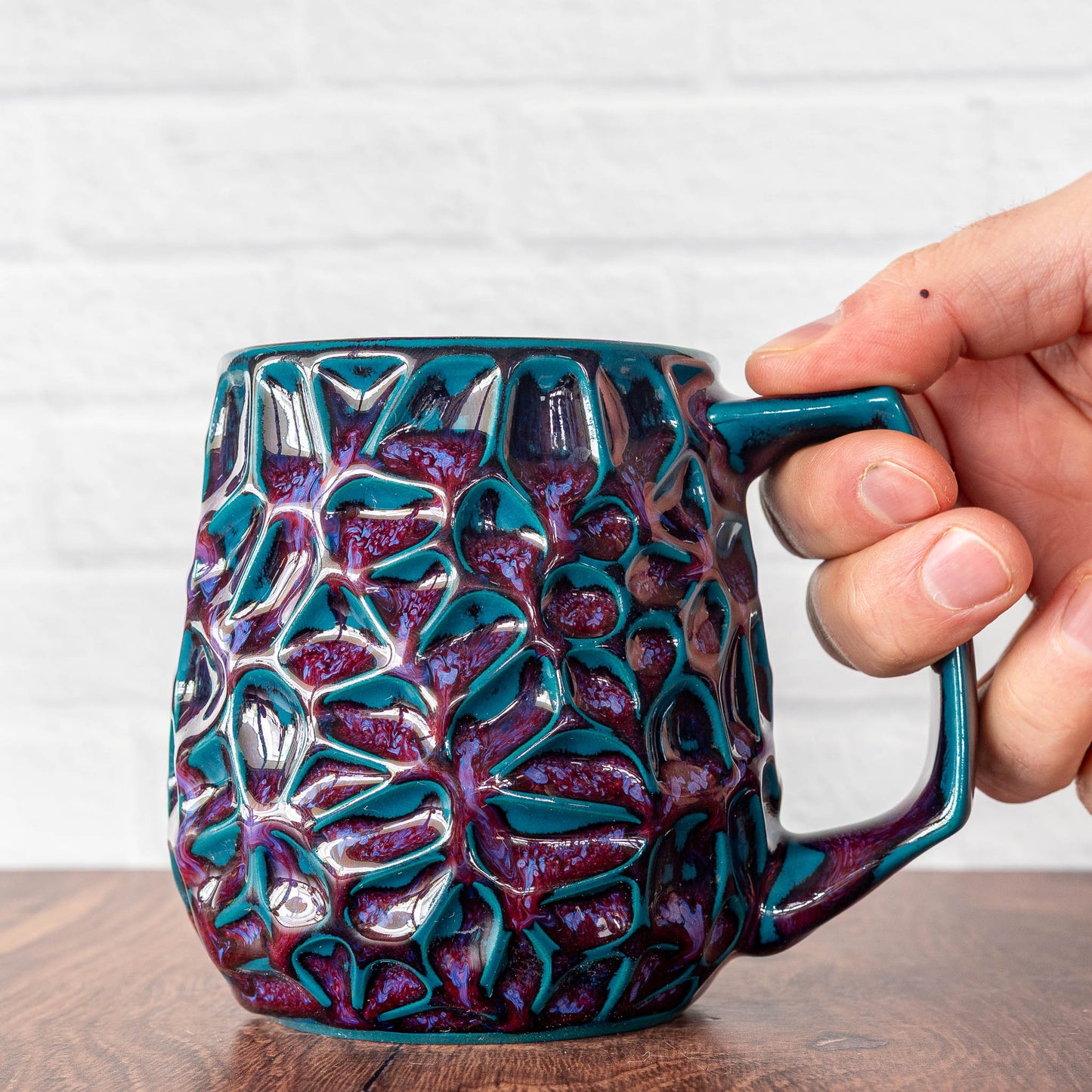 16oz 'Dragon Blood' Voronoi Mug