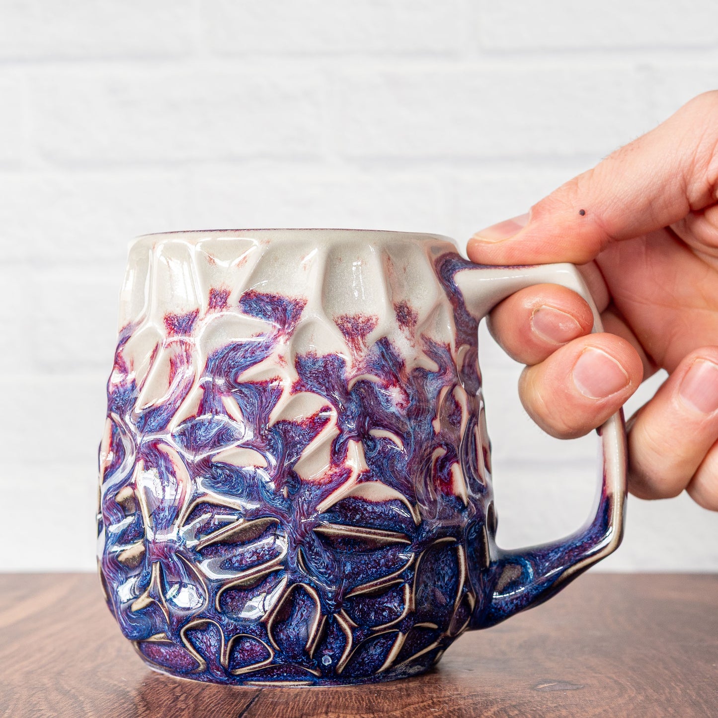 'Magenta Fire' Voronoi 16oz Mug