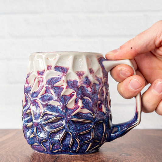 'Magenta Fire' Voronoi 16oz Mug