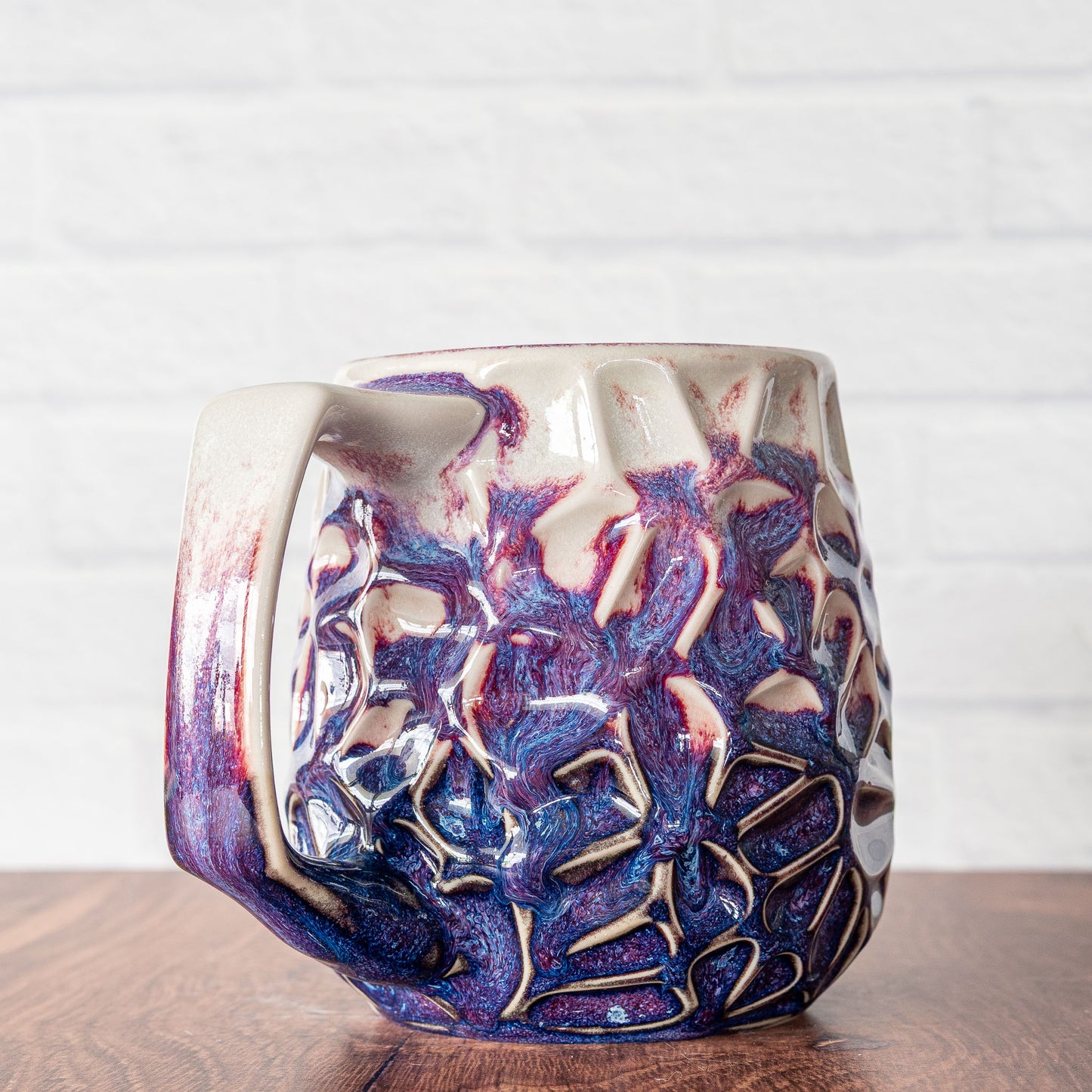 'Magenta Fire' Voronoi 16oz Mug