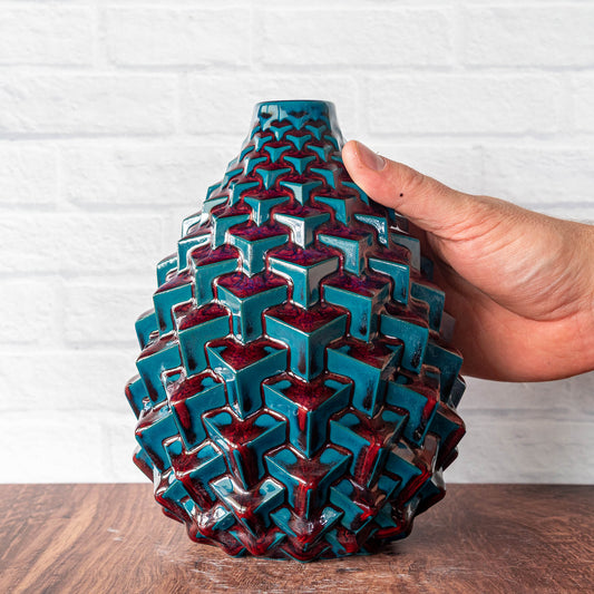 Limited 'Crimson Dragon Blood' Cubes Vase