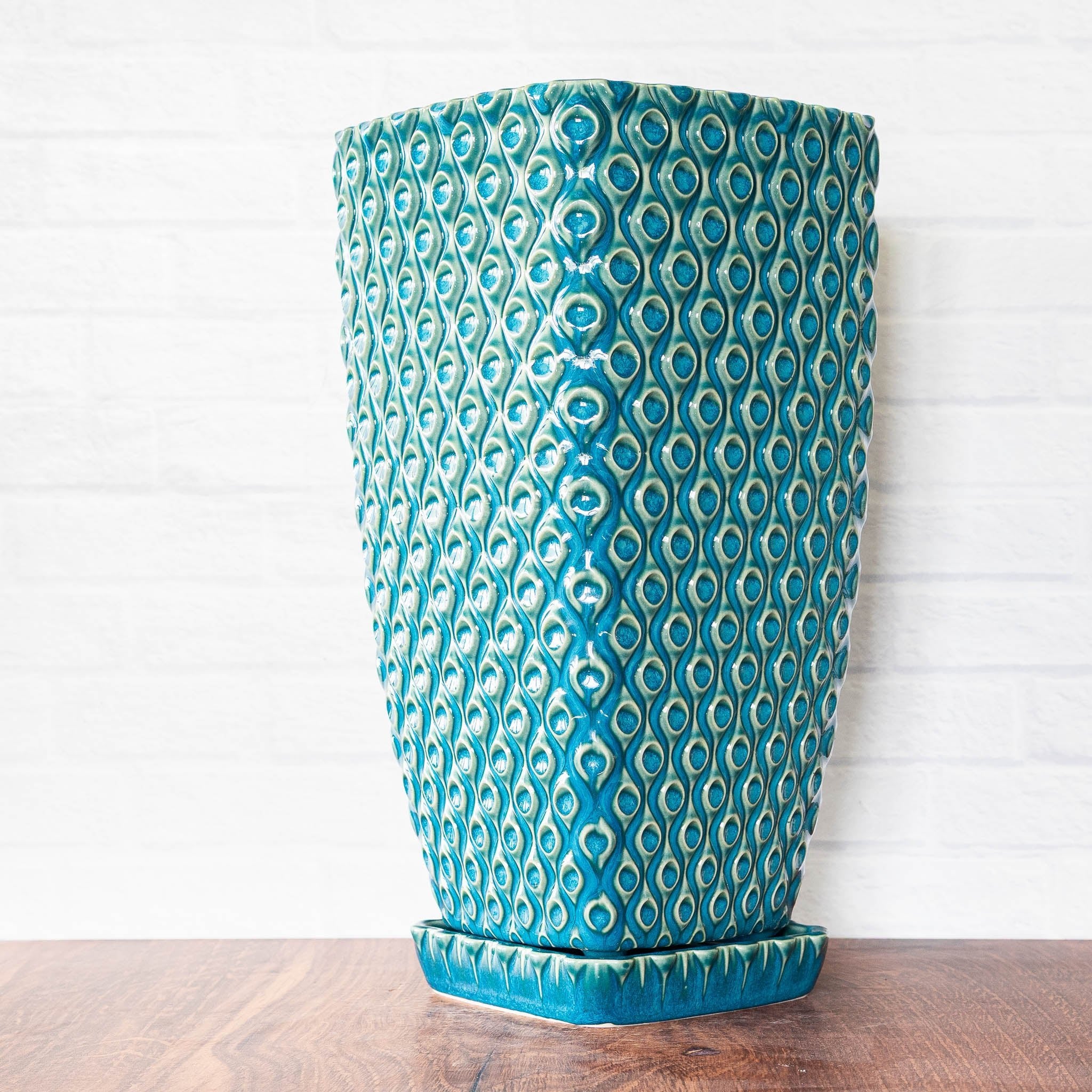 Tall Peacock Planter - Hammerly Ceramics