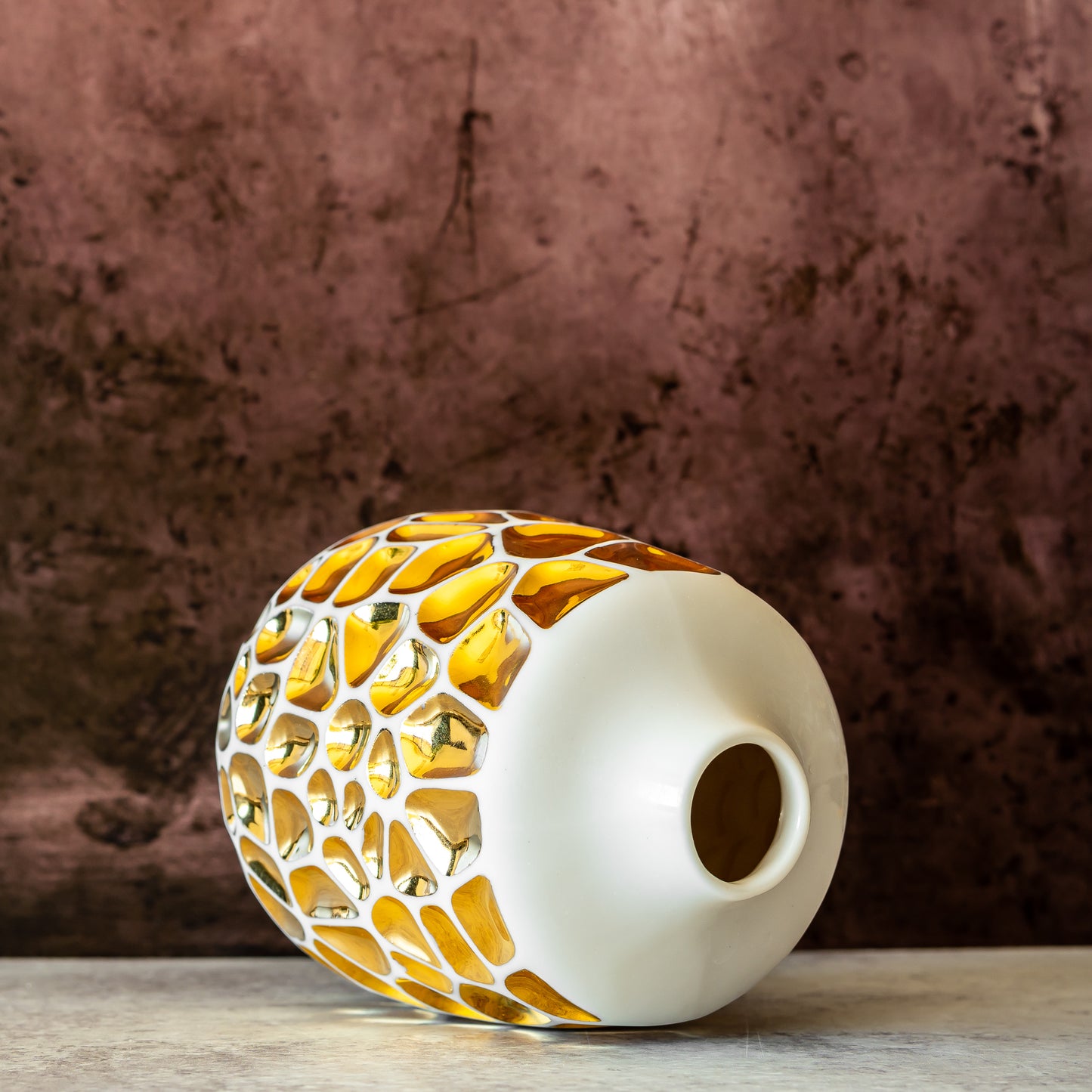 White Porcelain and Gold Bud Vase